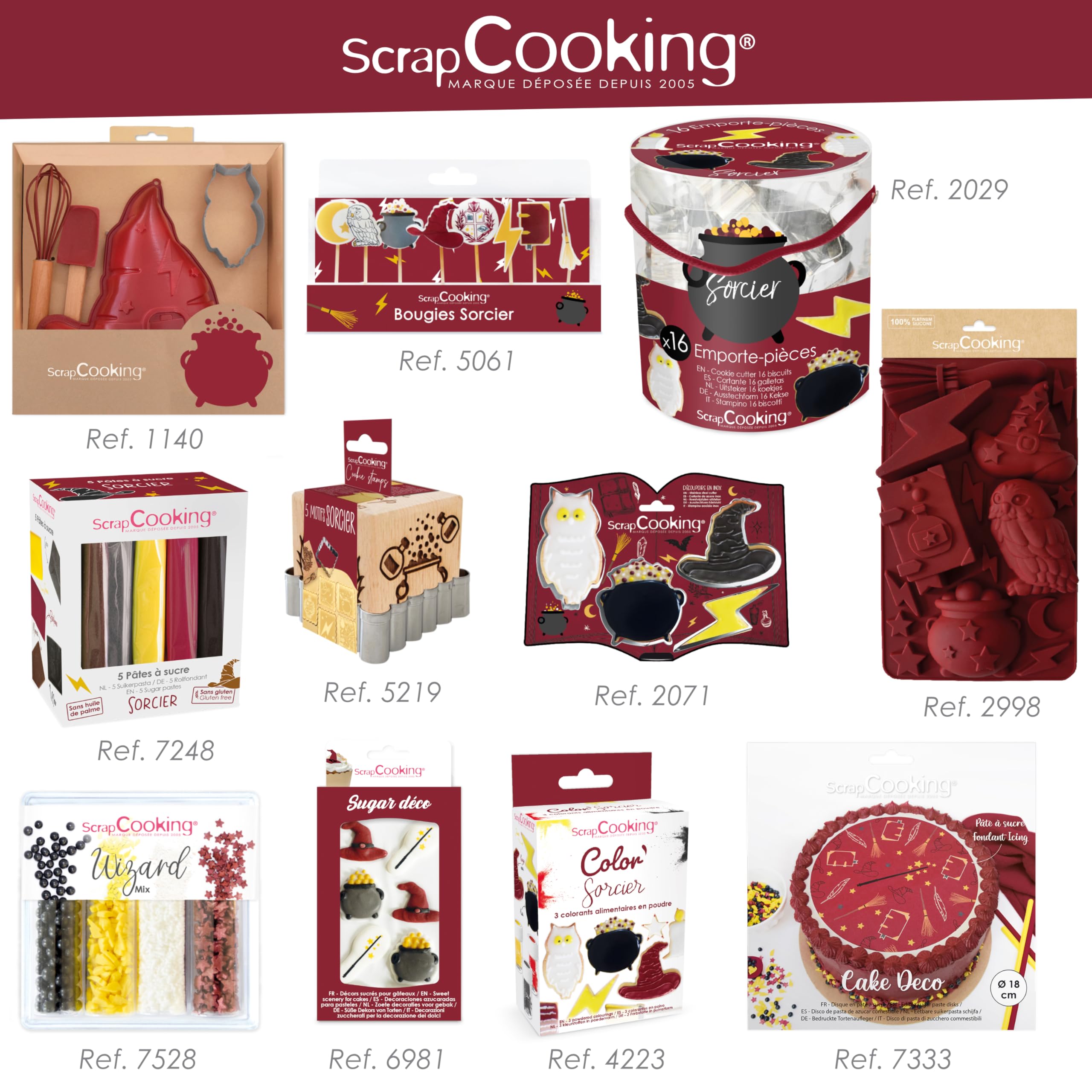 scrapcooking-moules-moule-silicone-sorcier-15-formes-bordeaux image 8