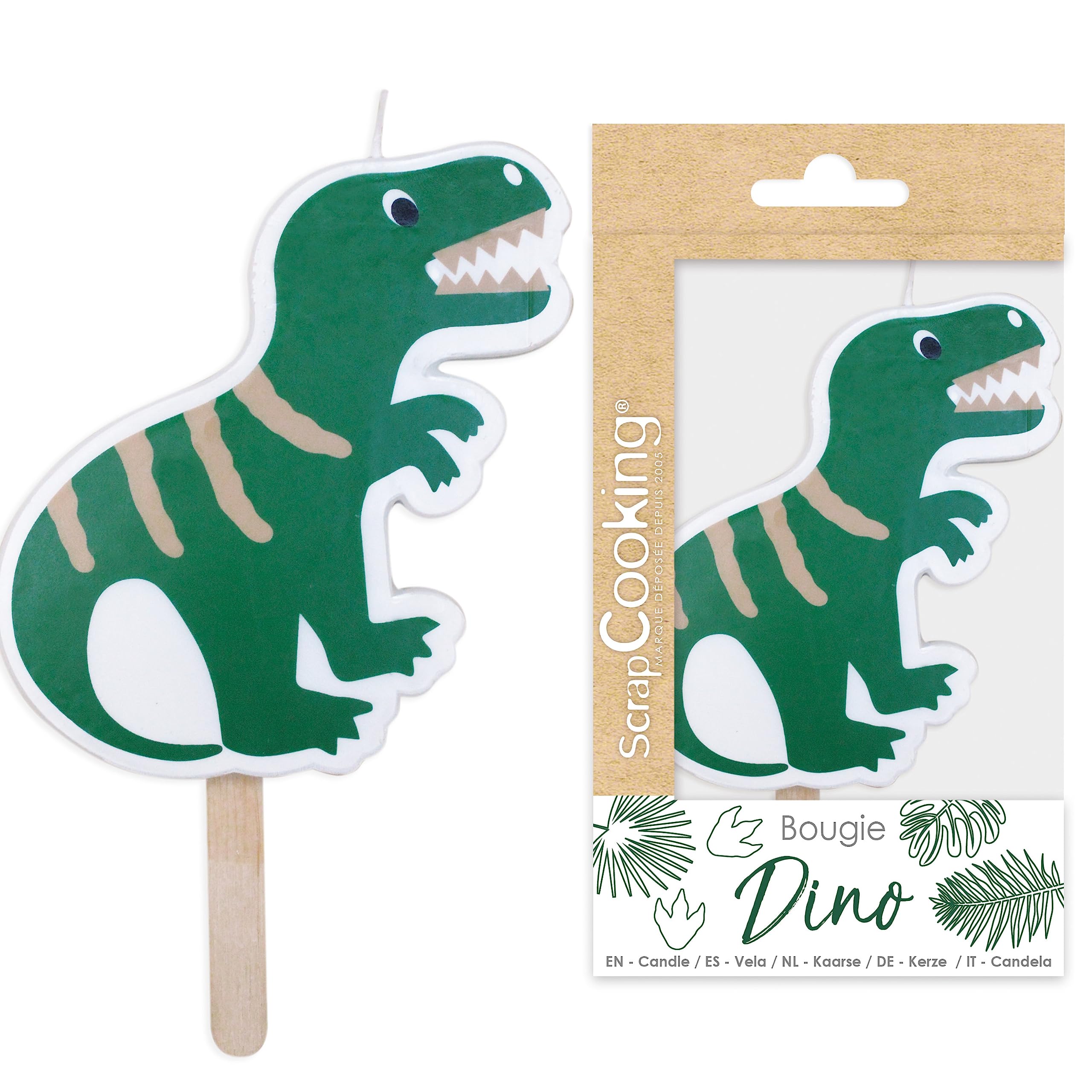 scrapcooking-d-corations-0346-bougie-dinosaure-xxl-verte image 1