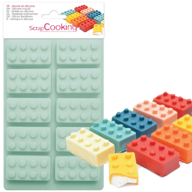 scrapcooking-moules-6729-moule-silicone-briques-vert-d-eau image 1