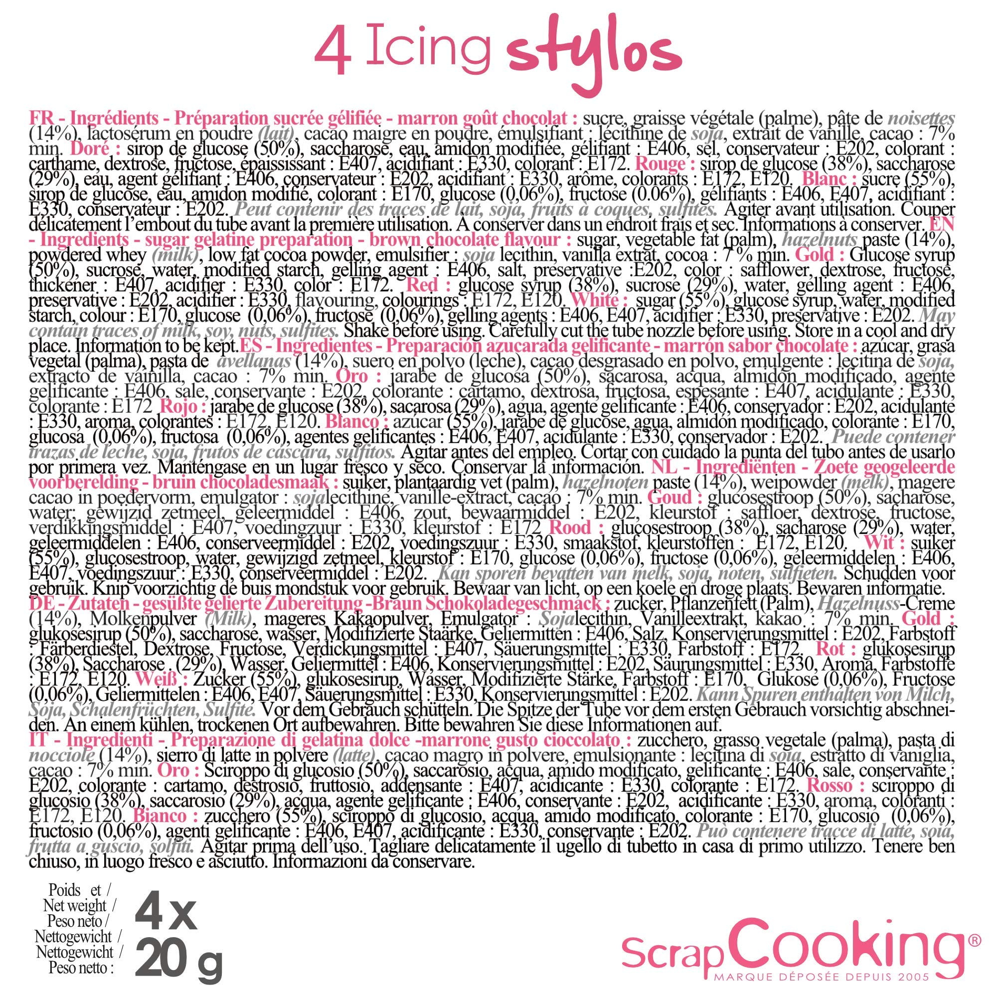 scrapcooking-stylos-icing-x4-or-choco-blanc-rouge-comestible image 8