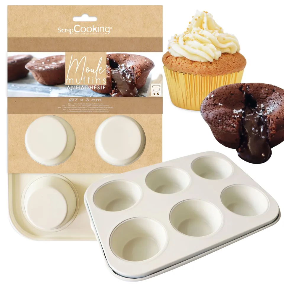 scrapcooking-moules-1297-moule-muffins-6-antiadh-sif-beige image 1