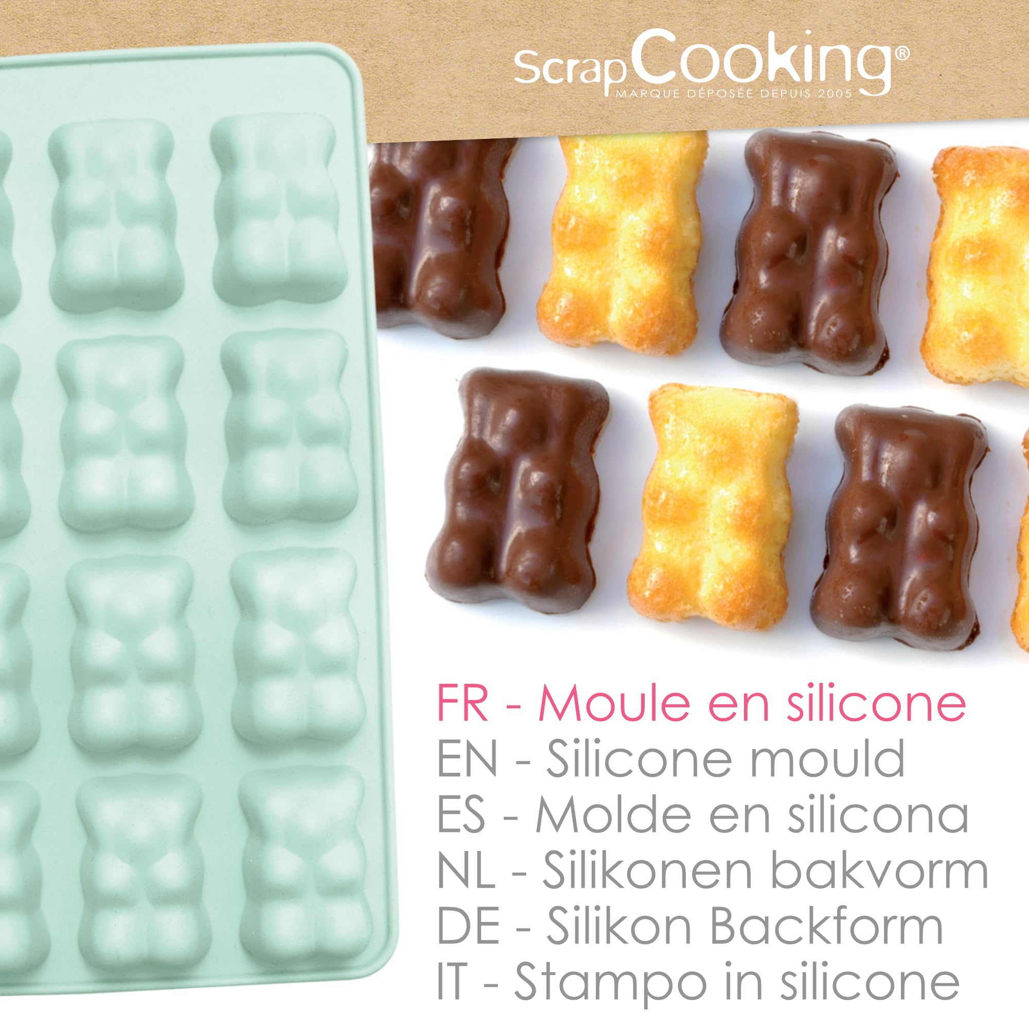 scrapcooking-moules-6723-moule-silicone-oursons-12-vert-d-eau image 2