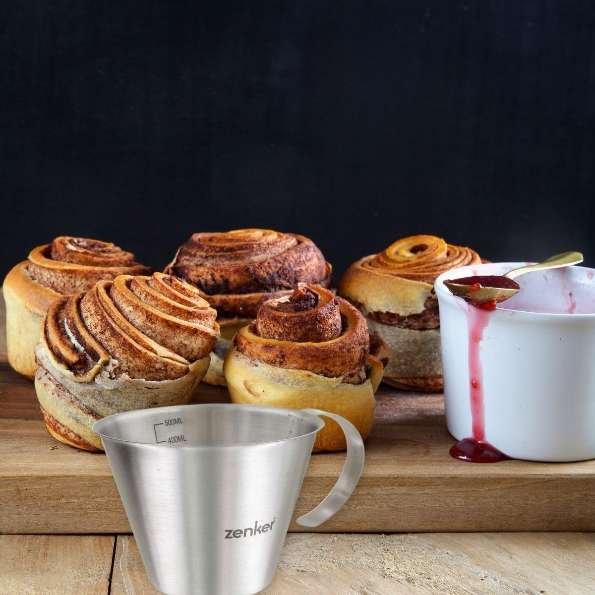 zenker-patisserie-lot-2-verres-doseurs-inox-250-500-ml image 2