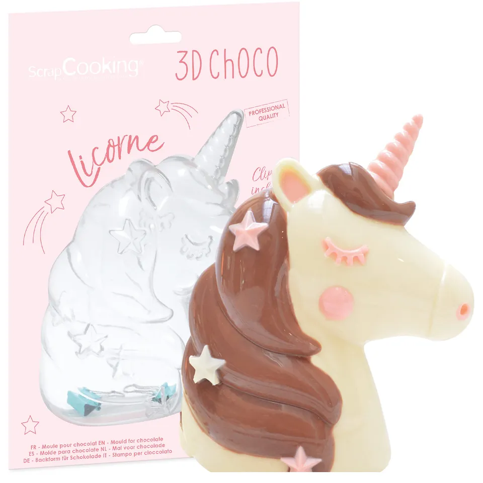 scrapcooking-moules-moule-chocolat-licorne-3d-rigide image 1