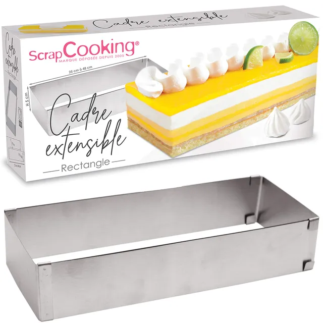 scrapcooking-moules-1916-cadre-rectangulaire-extensible-inox-25-48-cm image 1