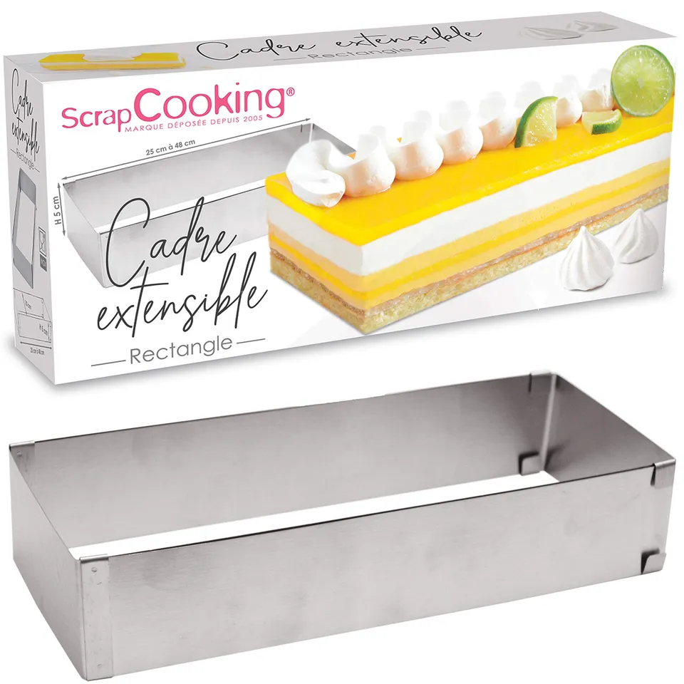 scrapcooking-moules-1916-cadre-rectangulaire-extensible-inox-25-48-cm image 1