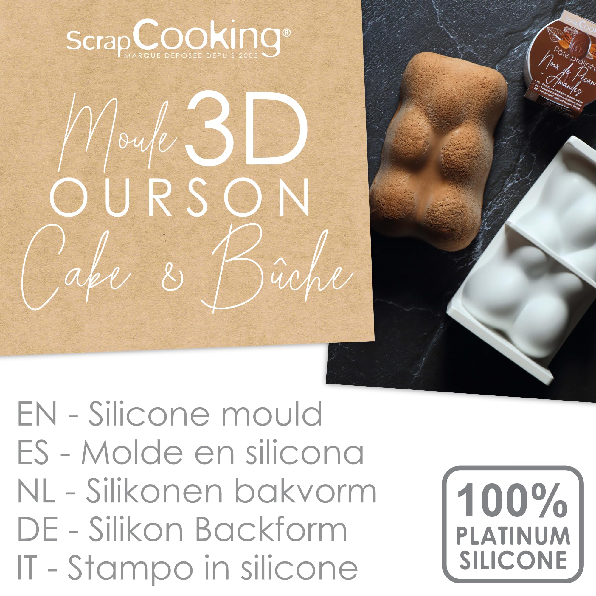 scrapcooking-moules-2898-moule-silicone-ourson-blanc-22-cm image 2