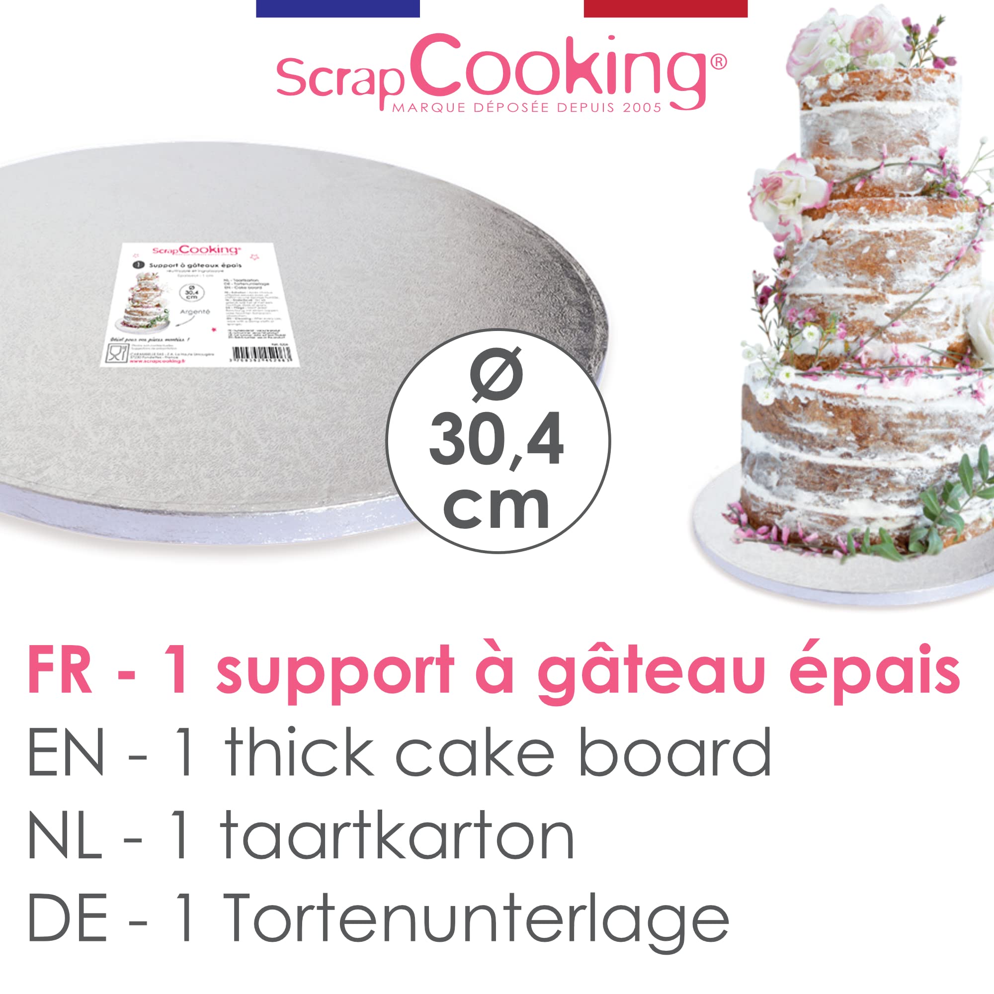 scrapcooking-mat-riel-5206-support-g-teau-rond-30-cm-argent image 2