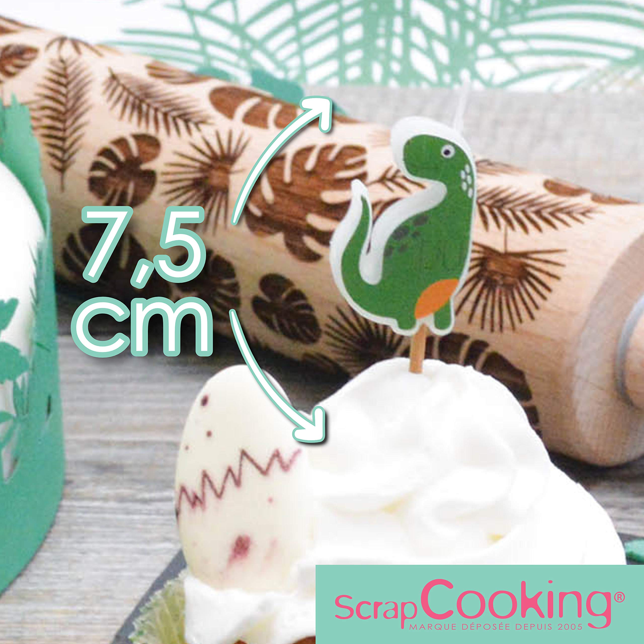 scrapcooking-d-corations-kit-8-bougies-dinosaures-g-teau-paraffine image 4