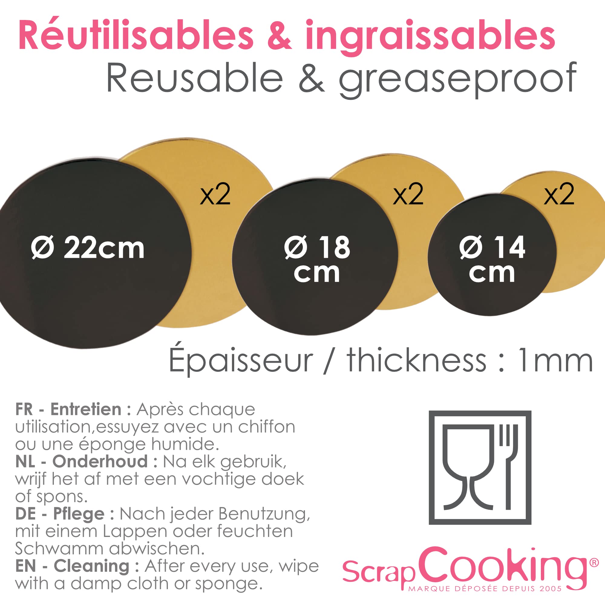 scrapcooking-support-g-teau-rond-dor-noir-lot-6 image 5