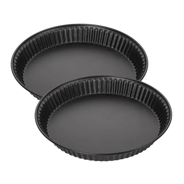 zenker-black-metallic-lot-2-moules-quiche-30-cm-antiadh-sif image 1