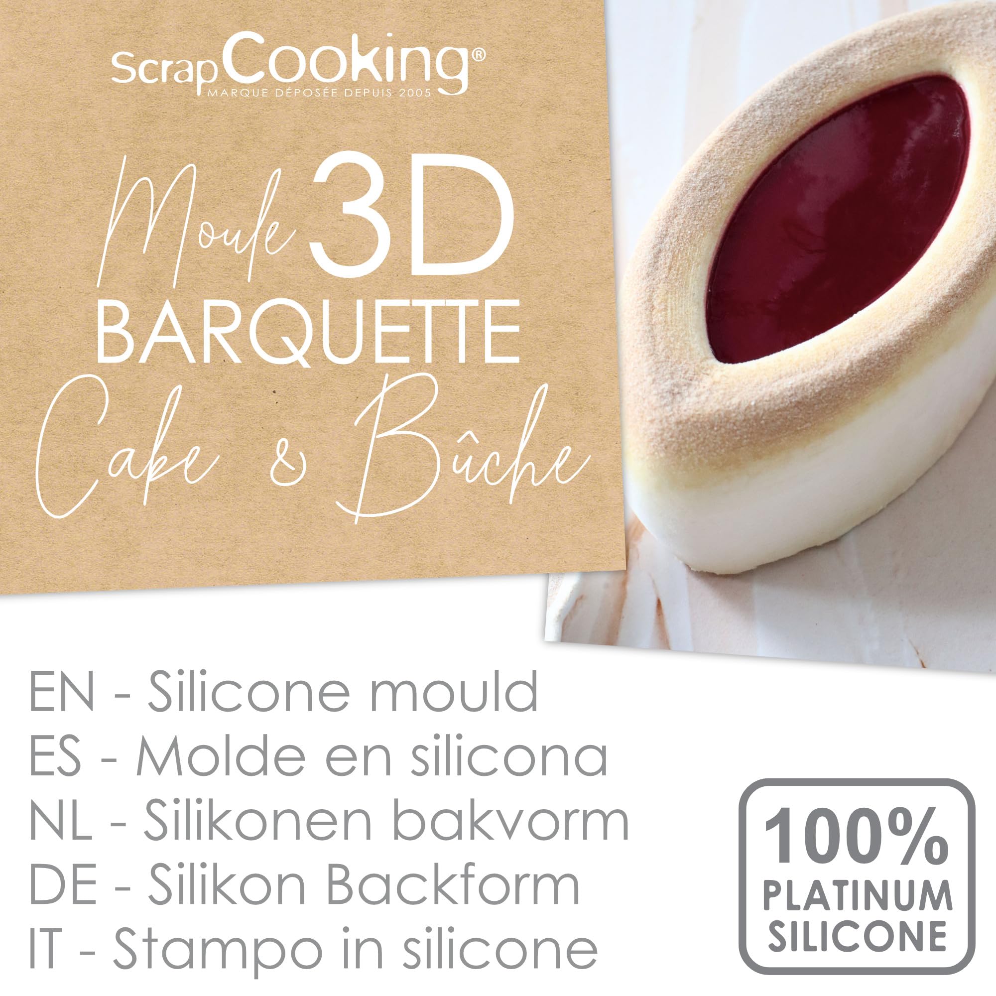 scrapcooking-barquette-2889-moule-silicone-b-che-cake-blanc image 2