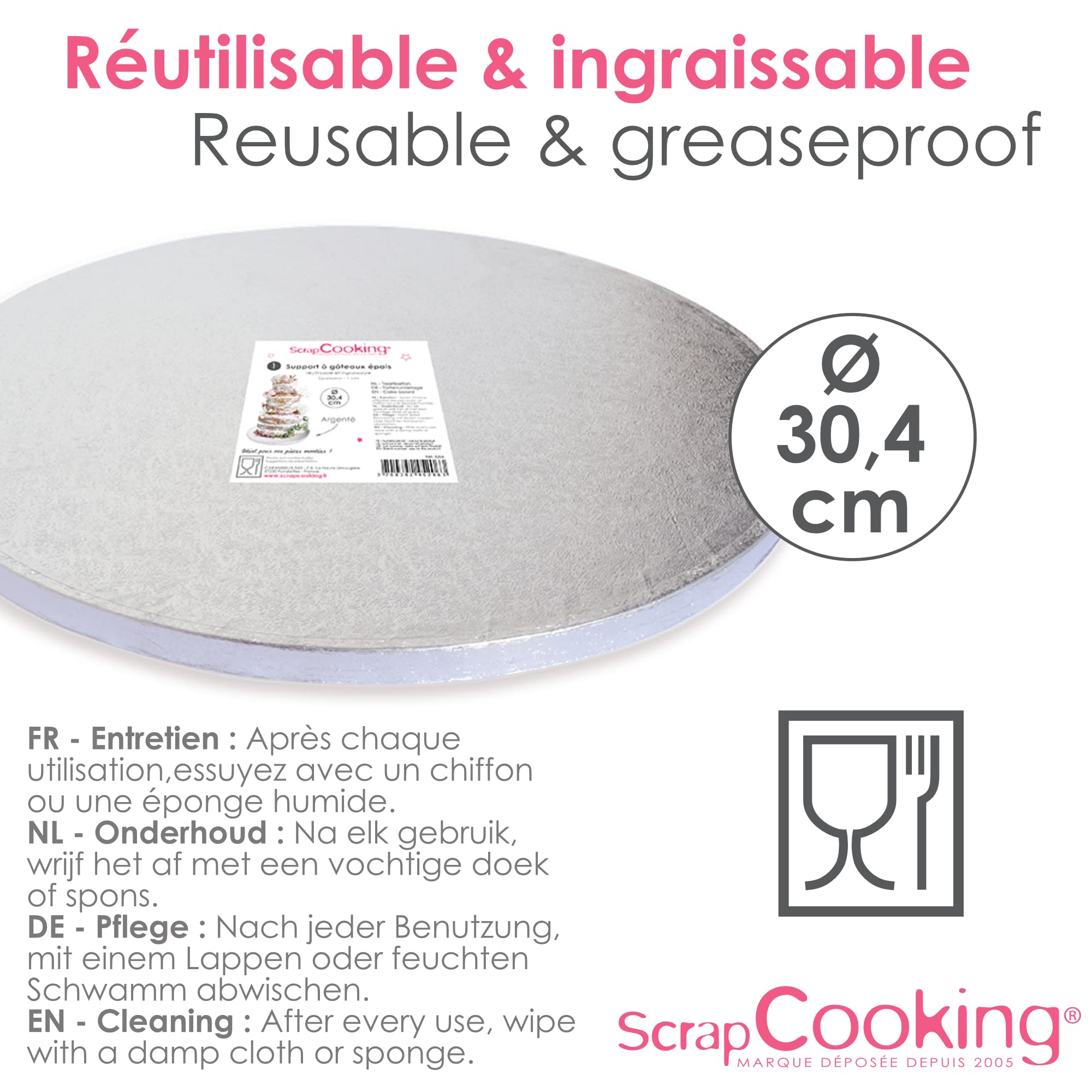 scrapcooking-mat-riel-5206-support-g-teau-rond-30-cm-argent image 5