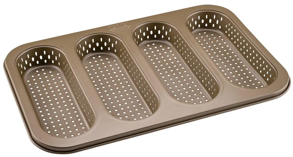 zenker-dein-brot-moule-pain-4-mini-baguettes-acier-dor-33-cm image 1