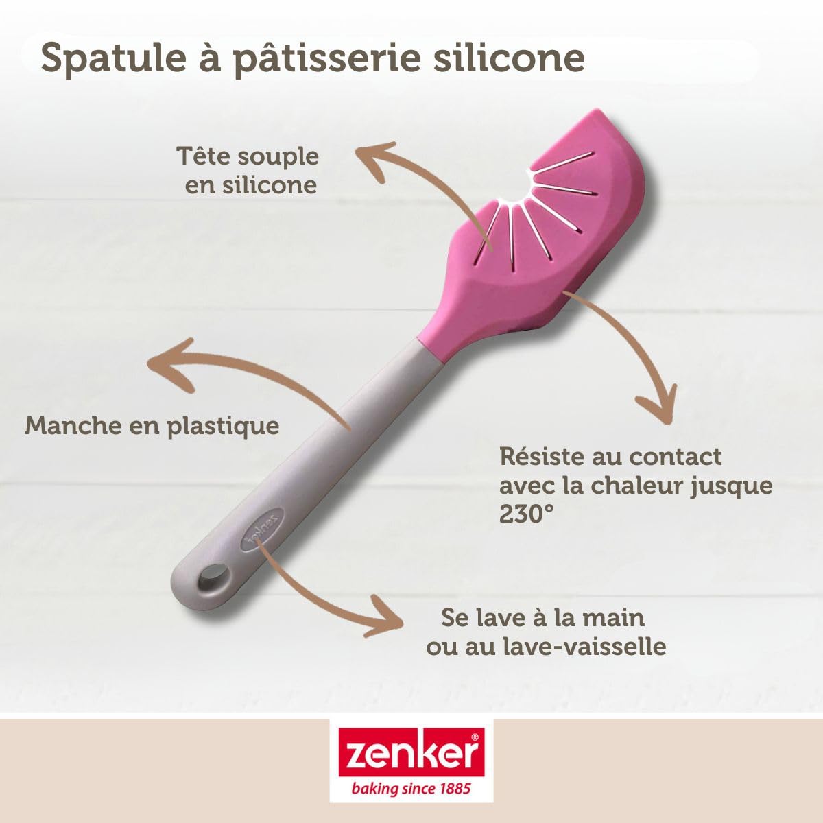 zenker-patisserie-spatule-2-en-1-27-cm-rose-silicone image 7