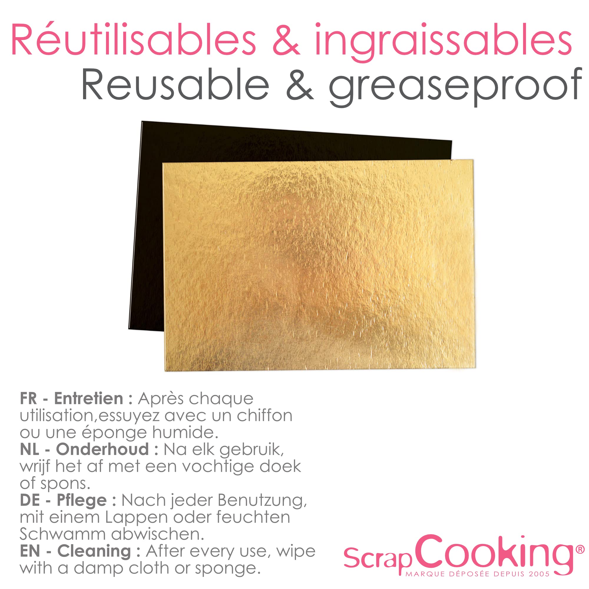 scrapcooking-mat-riel-5197-support-g-teau-30x20-cm-dor-noir-x5 image 5