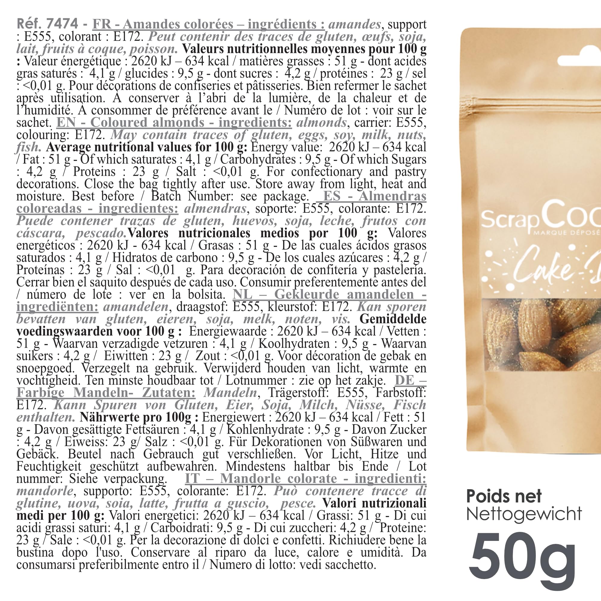 scrapcooking-d-corations-amandes-dor-es-50-g-comestibles-or image 2
