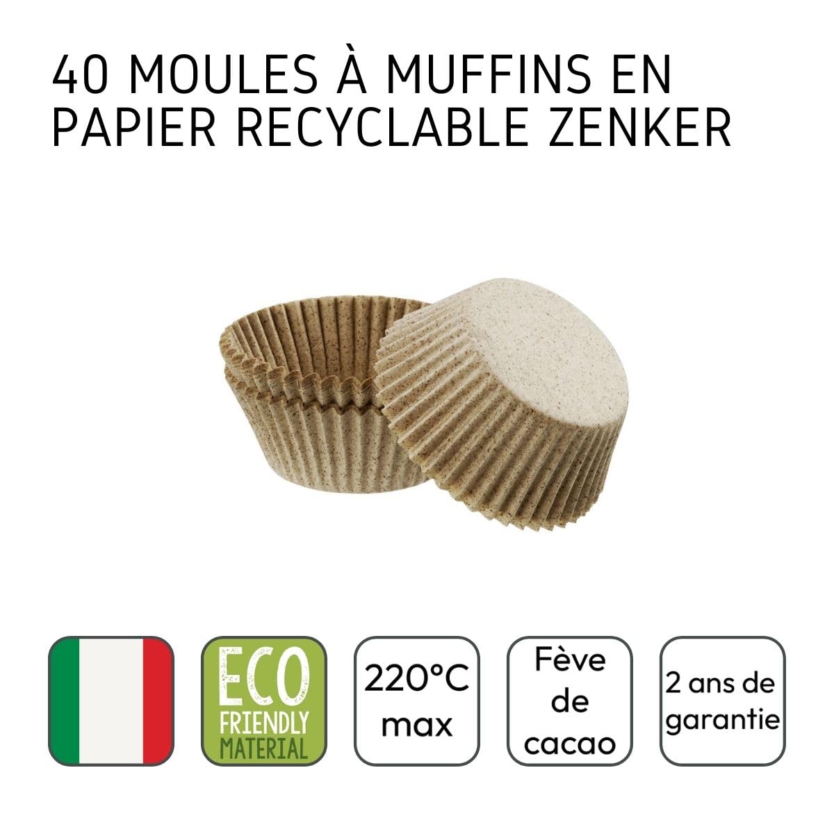 zenker-happy-cupcakes-31302-caissettes-muffins-papier-x40-brun image 4