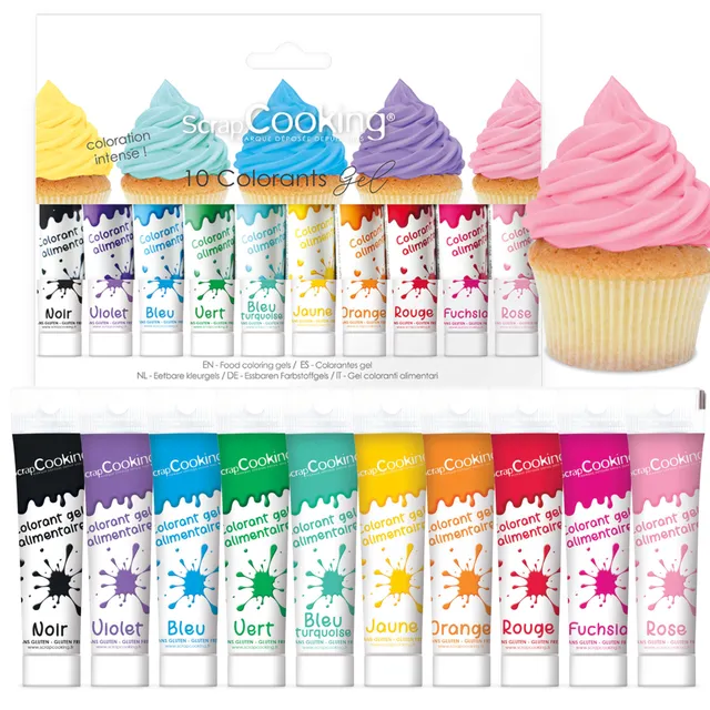 scrapcooking-colorants-coffret-10-gels-10x20-g-7124 image 1