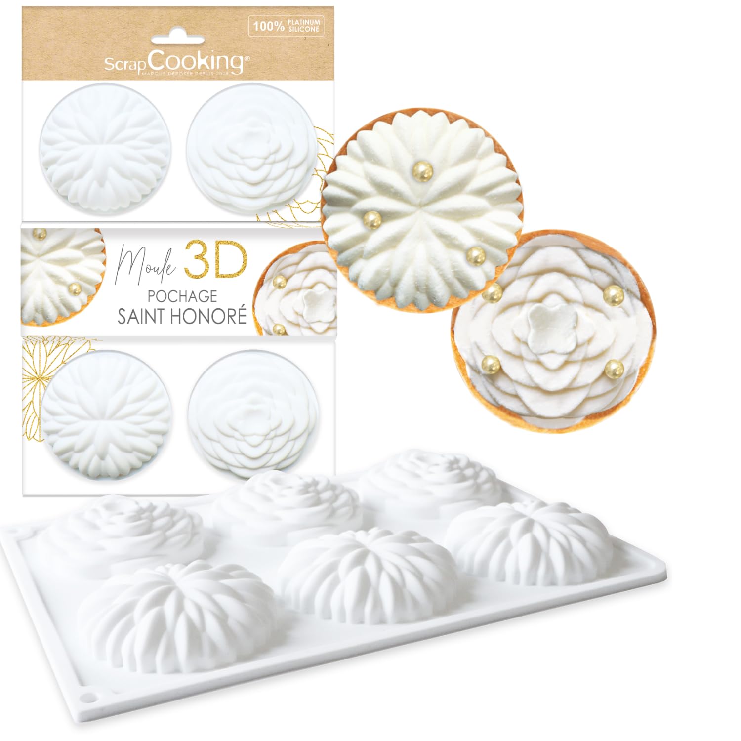 scrapcooking-moules-2897-saint-honor-silicone-6-tartelettes image 1
