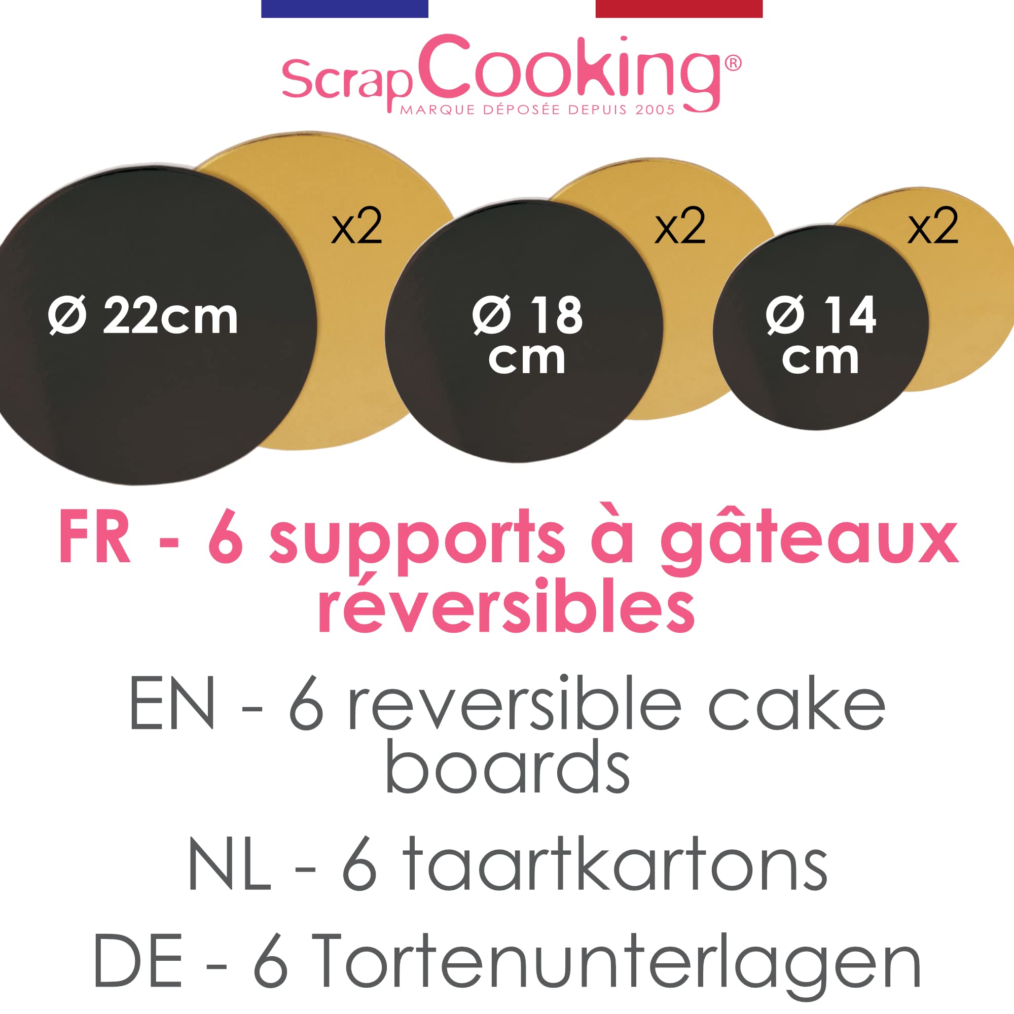 scrapcooking-support-g-teau-rond-dor-noir-lot-6 image 2