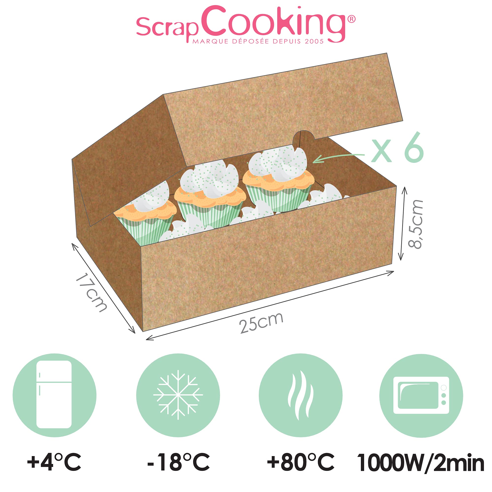 scrapcooking-5502-lot-2-bo-tes-cupcakes-kraft-6-places image 5