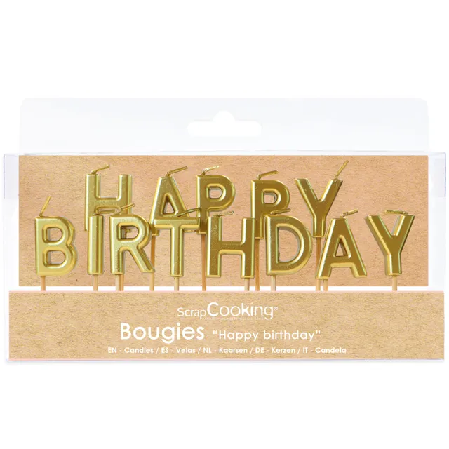 scrapcooking-d-corations-bougies-happy-birthday-dor-es-lettres-paraffine image 1
