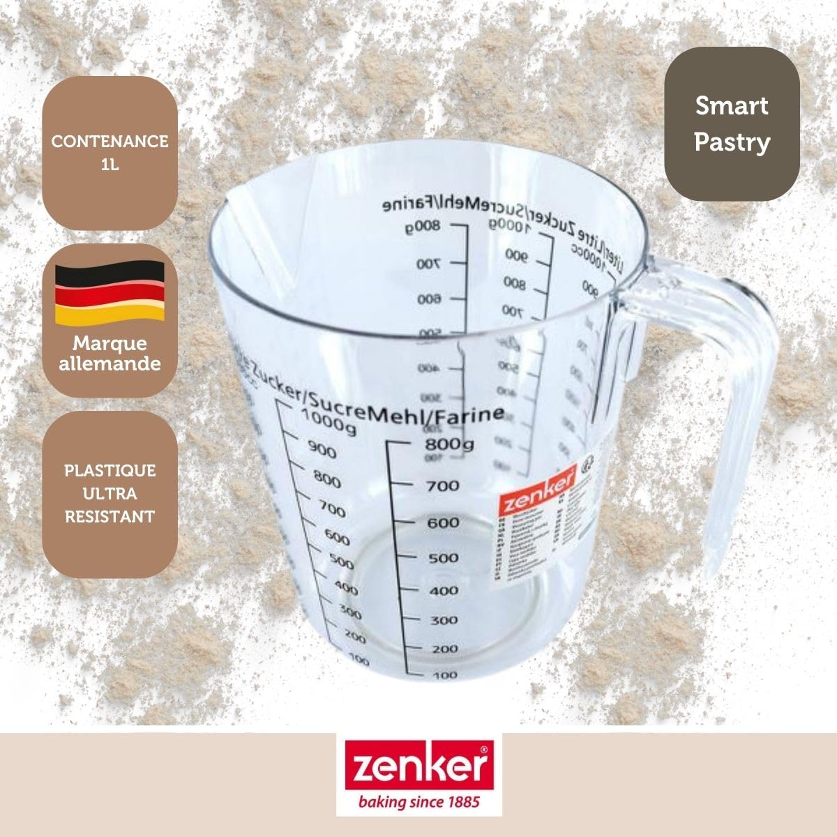 zenker-patisserie-008811-verre-doseur-1l-plastique-transparent image 2
