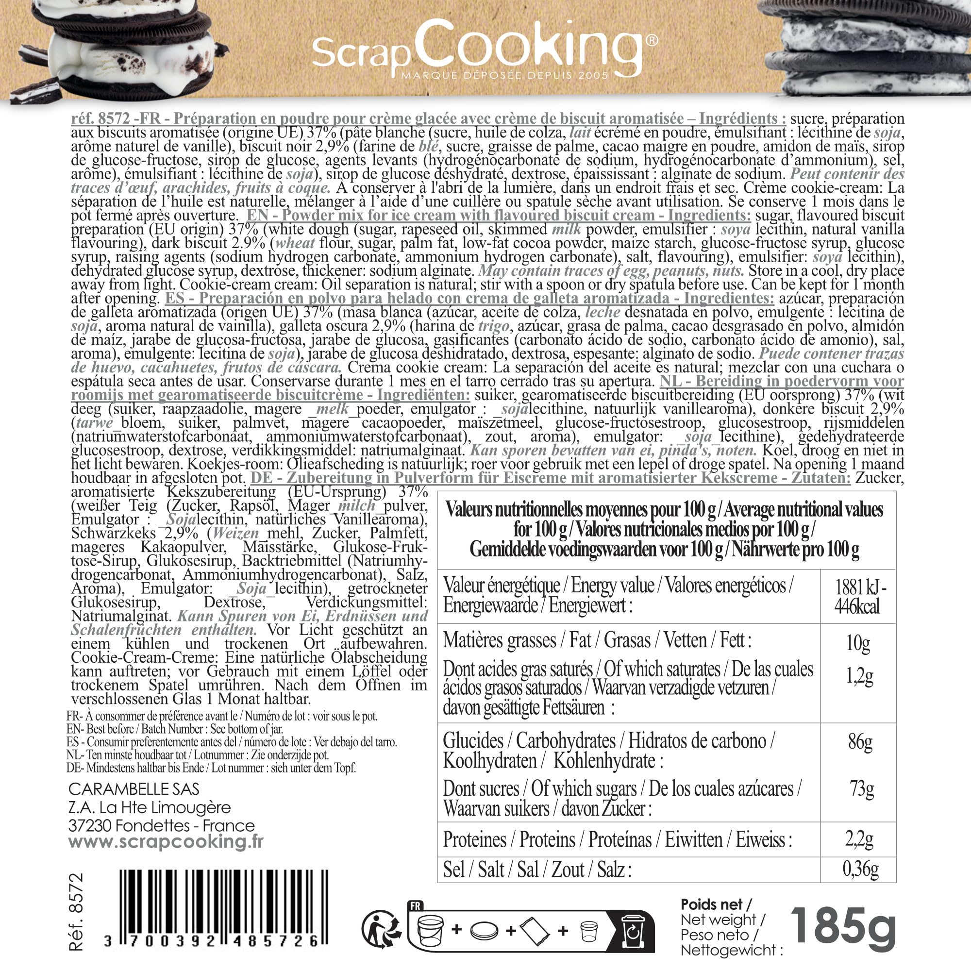 scrapcooking-8572-pr-paration-glace-cookie-cream-185g image 2