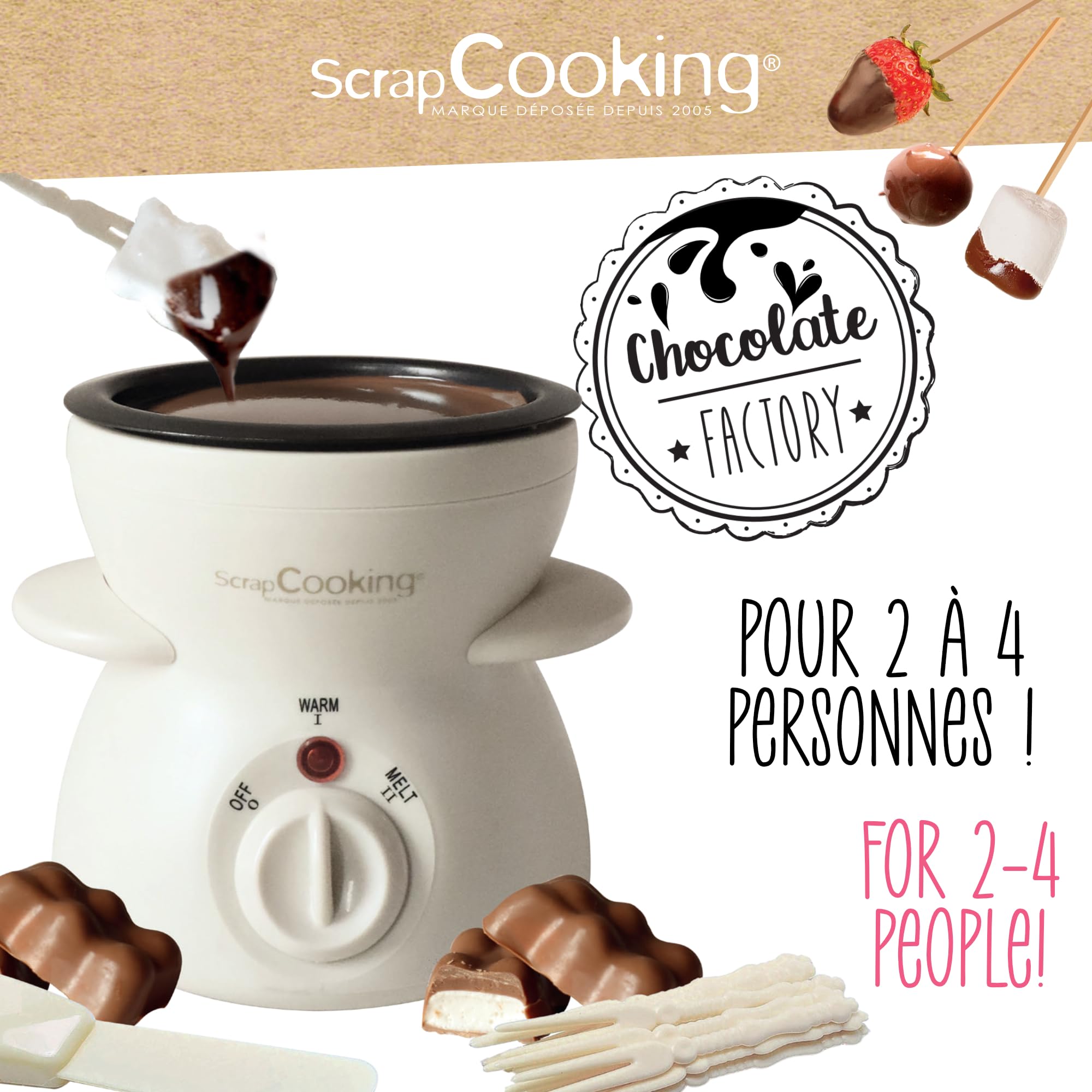 scrapcooking-appareils-chocolate-factory-fondue-chocolat-25-w-2-4-pers image 2