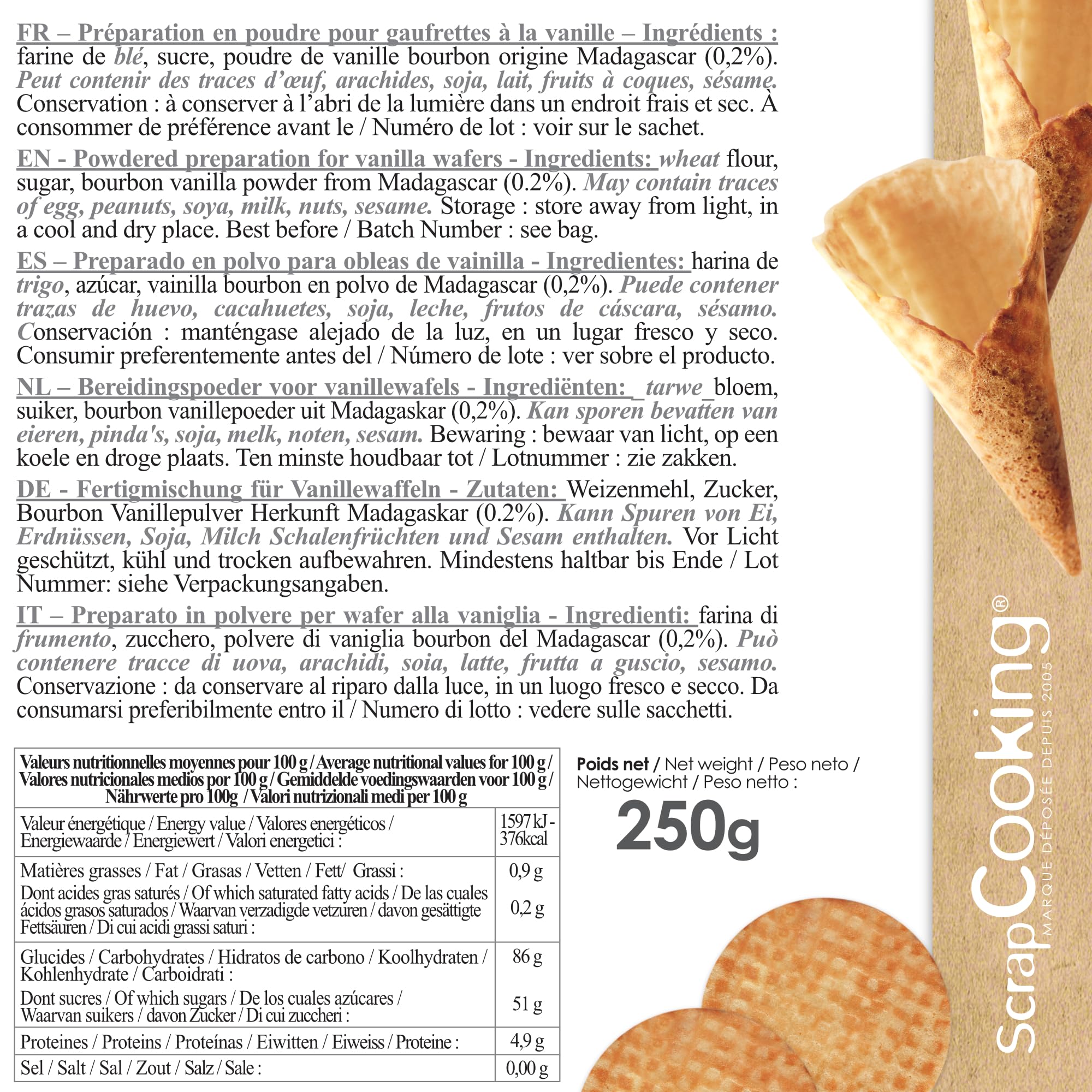 scrapcooking-ingr-dients-8546-pr-paration-cornets-vanille-250-g image 2