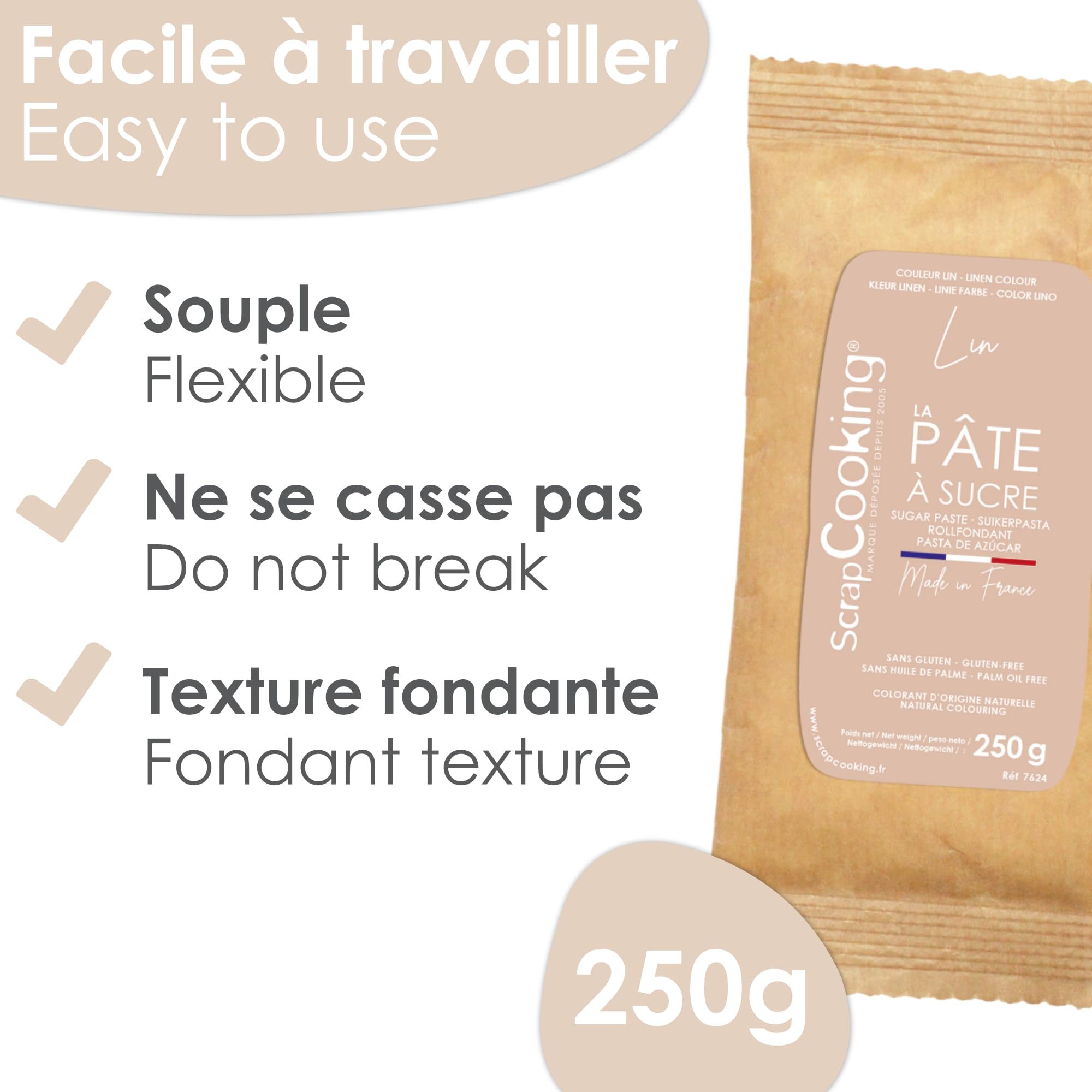 scrapcooking-p-tes-sucre-lin-beige-250-g-naturel-7624 image 5