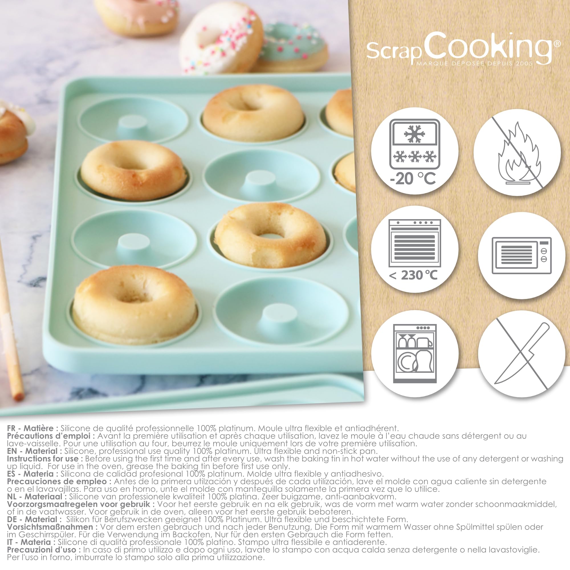 scrapcooking-moules-mini-donuts-silicone-3188-vert-d-eau image 6