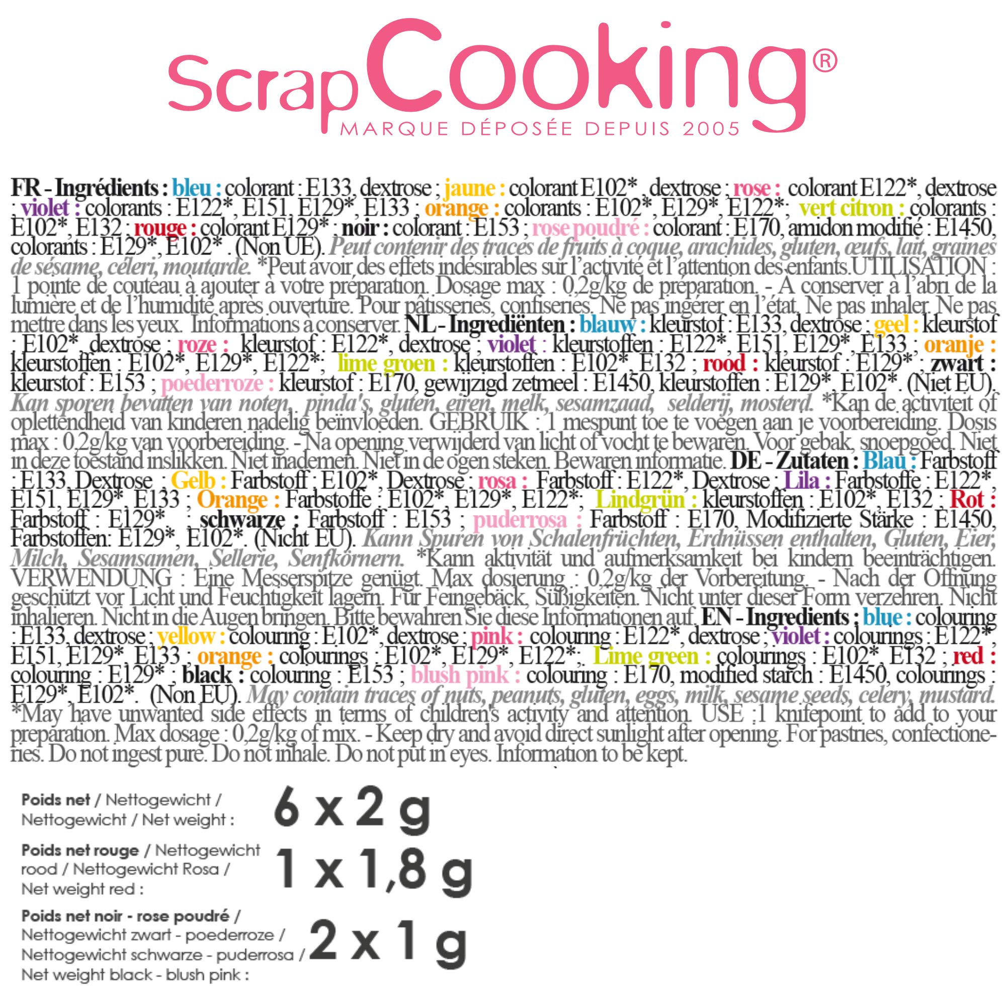 scrapcooking-colorants-4270-colorant-poudre-couleurs-vives-9-pots image 2