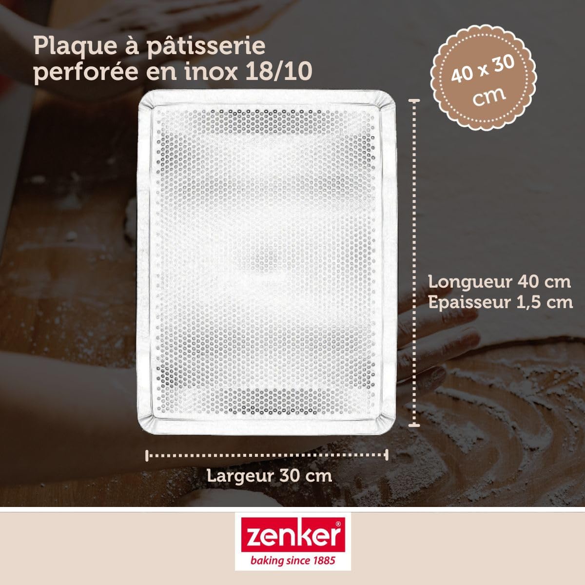 zenker-black-metallic-plaque-p-tisserie-perfor-e-40x30-cm-gris image 3