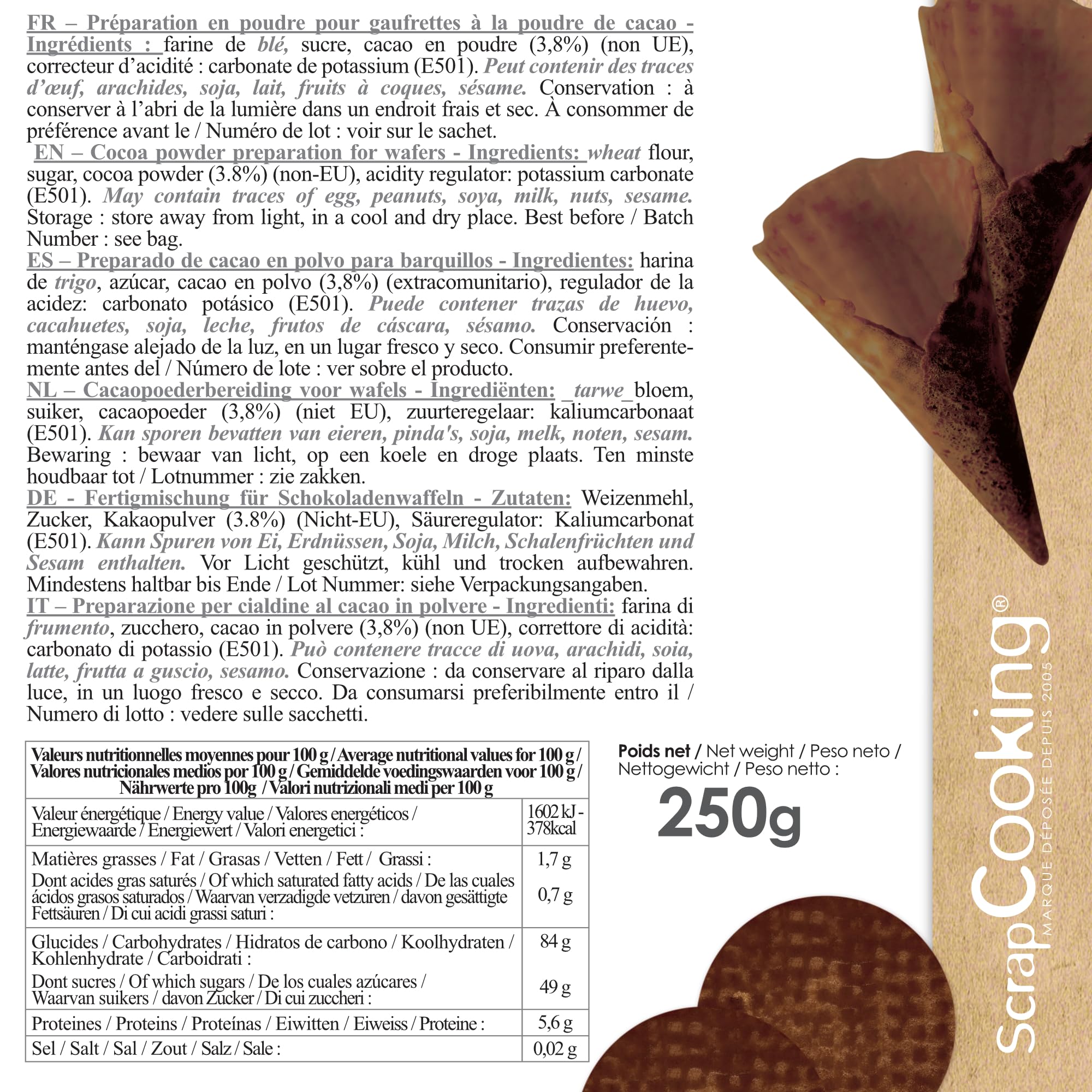 scrapcooking-ingr-dients-8547-pr-paration-cornets-chocolat-260-g image 2
