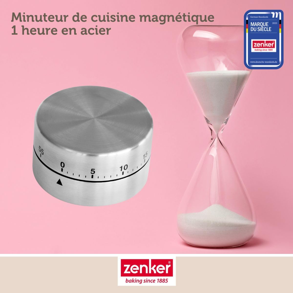 zenker-patisserie-minuteur-m-canique-magn-tique-inox-60-min-41936 image 2