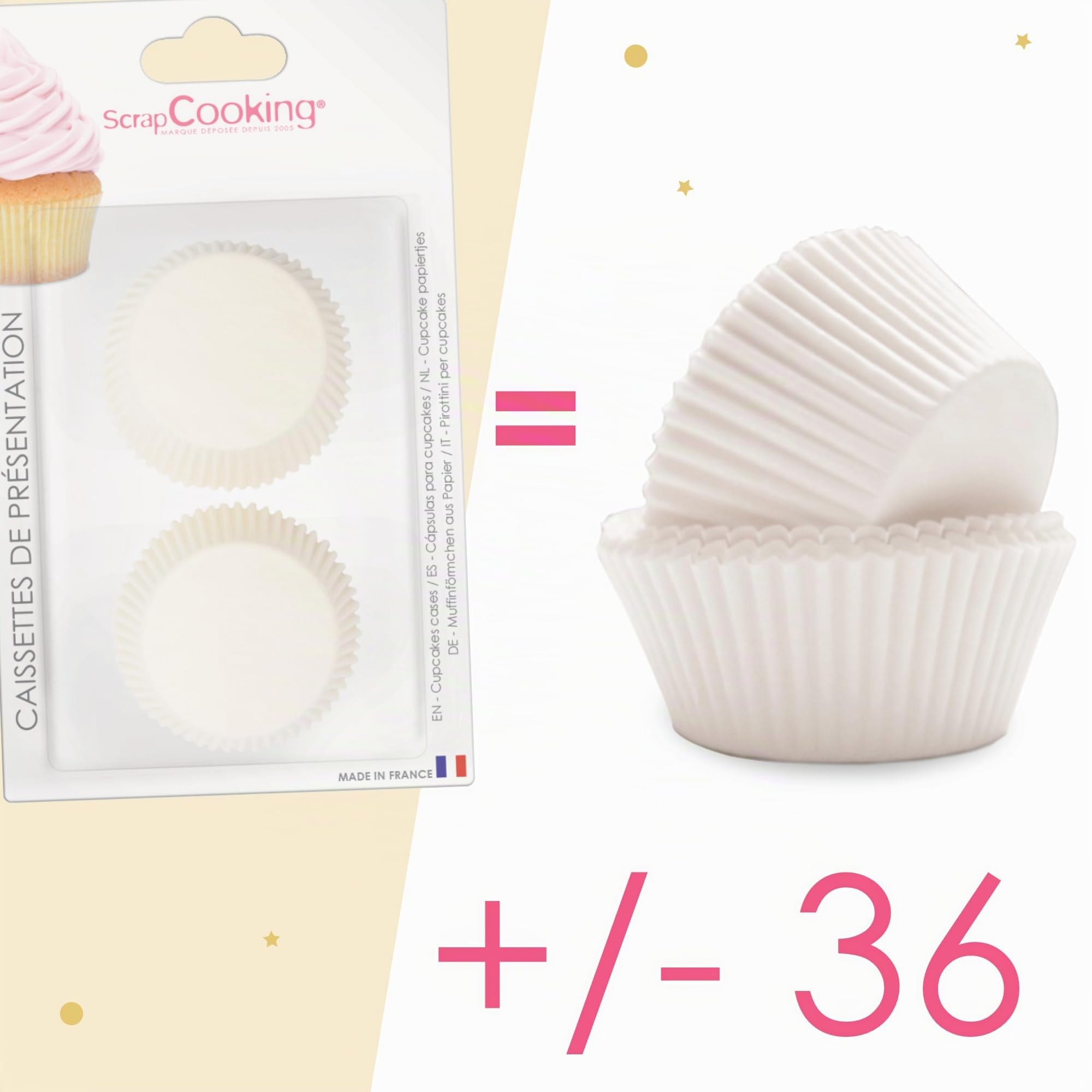 scrapcooking-mat-riel-4909-caissettes-cupcakes-blanches-x36-cuisson image 3