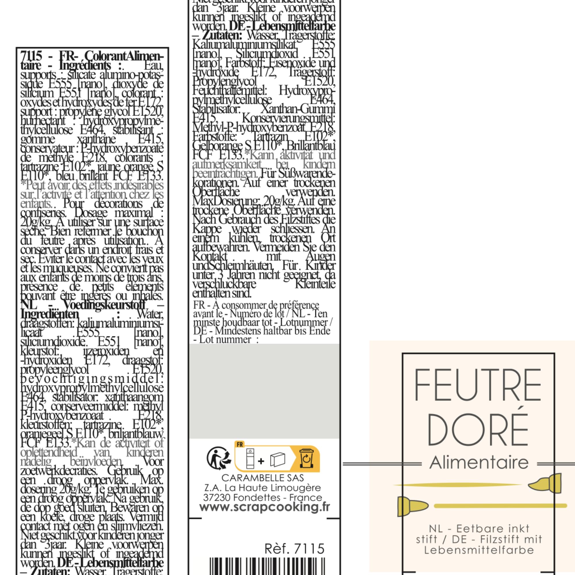 scrapcooking-d-corations-feutre-alimentaire-dor-double-pointe image 2