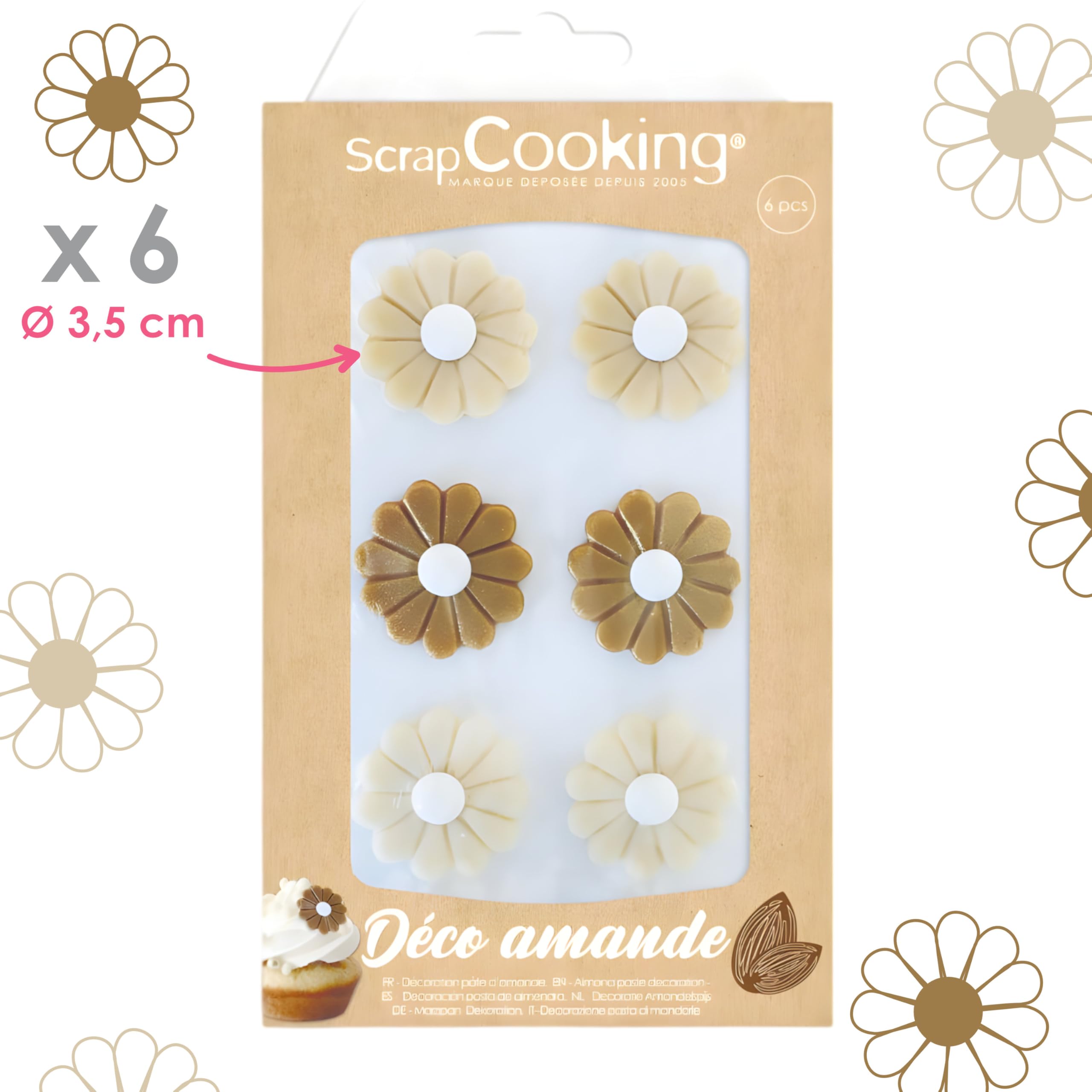 scrapcooking-d-corations-7657-marguerites-p-te-amande-x6 image 4