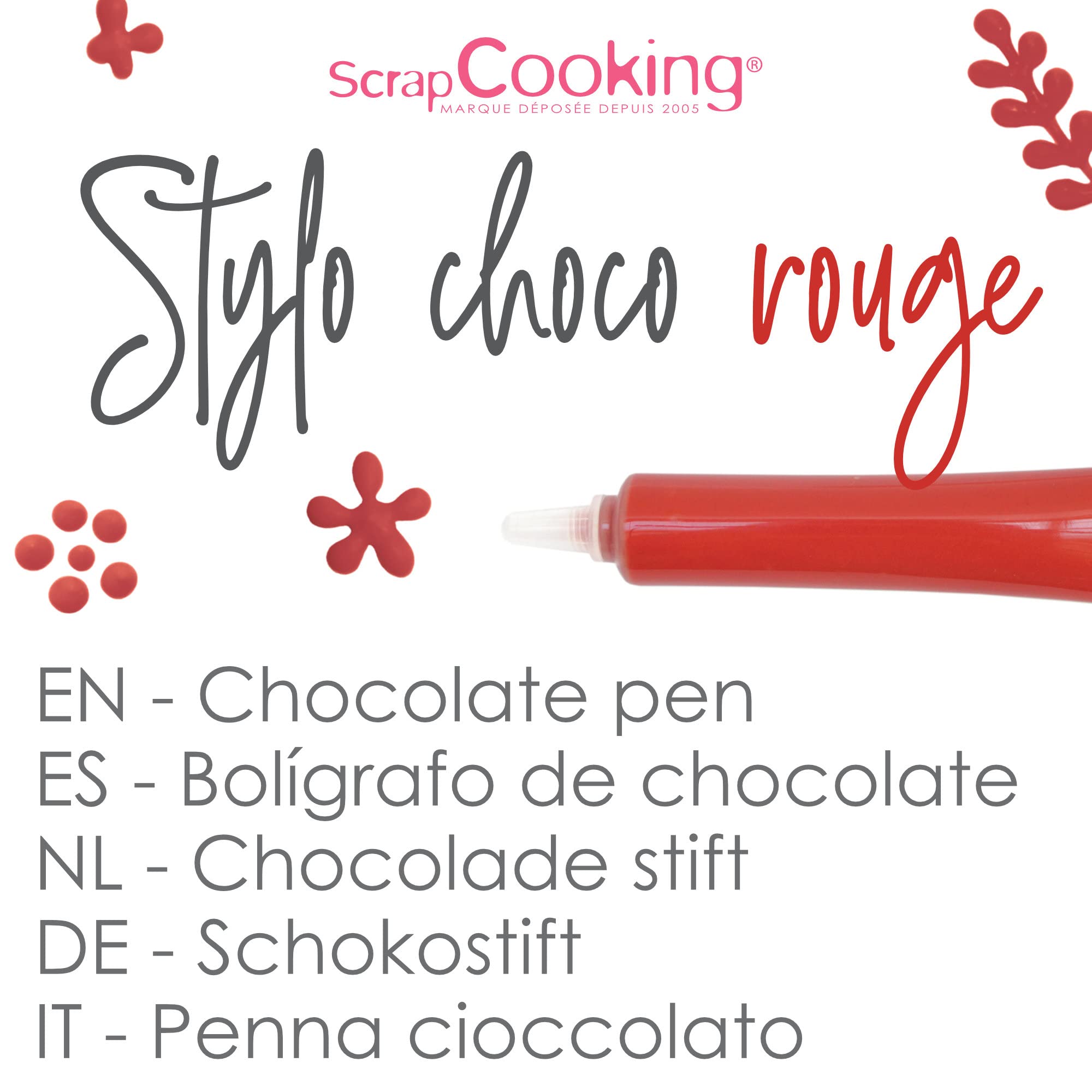 scrapcooking-d-corations-stylo-choco-rouge-25-g-6803-chocolat image 3