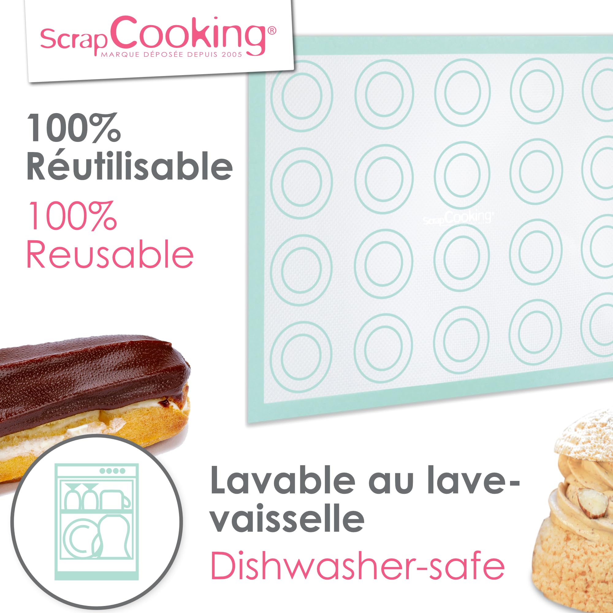 scrapcooking-mat-riel-tapis-macarons-silicone-perfor-30x40-cm-3181 image 7