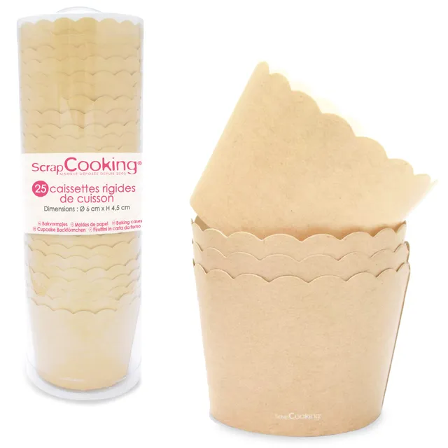 scrapcooking-mat-riel-25-caissettes-5079-moules-cupcakes-kraft image 1