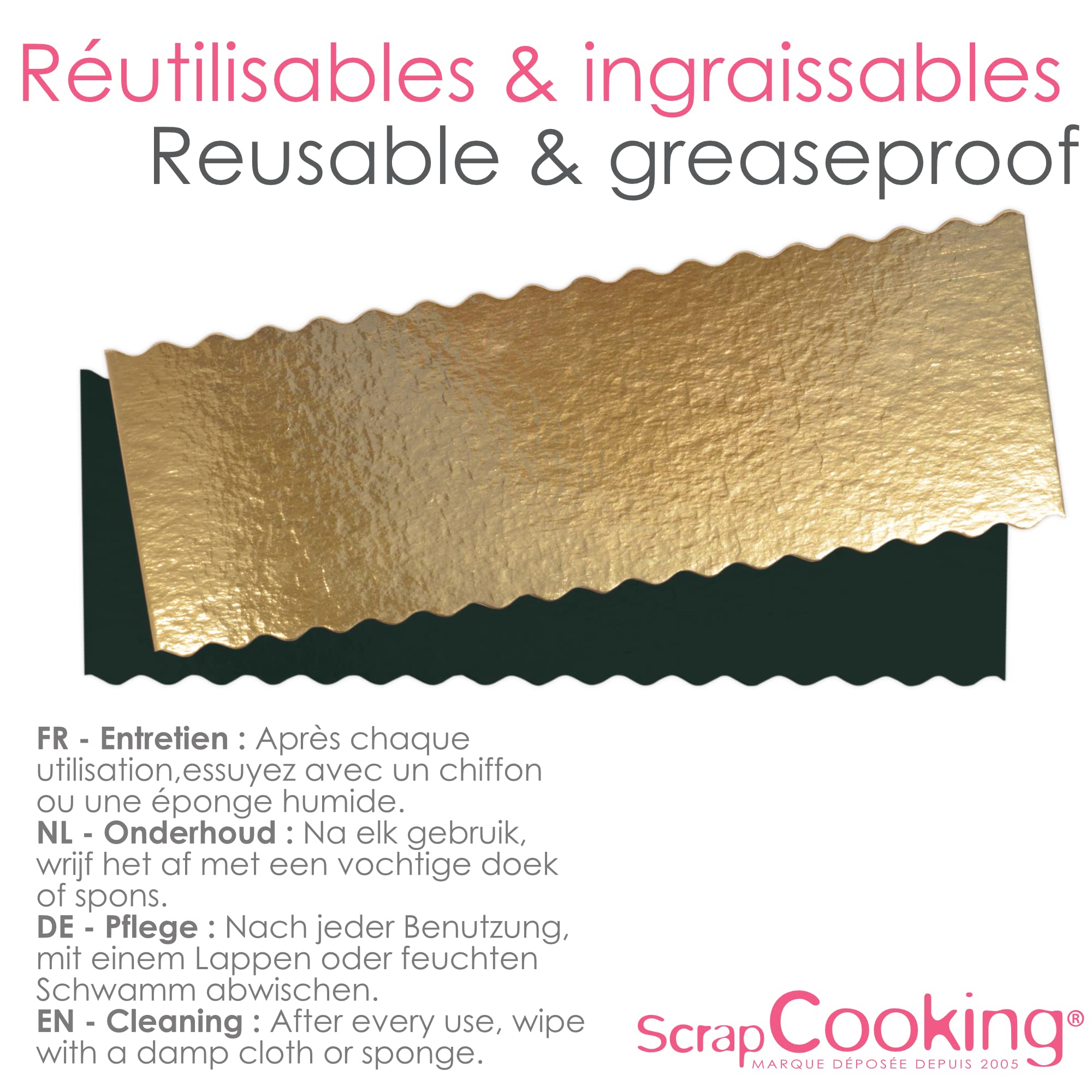 scrapcooking-mat-riel-5205-support-b-che-30x10-cm-dor-noir-x5 image 6