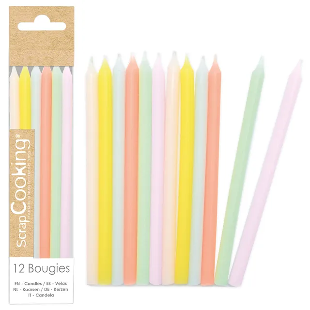 scrapcooking-d-corations-0361-bougies-longues-pastel-12-pcs image 1