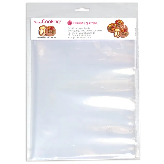 scrapcooking-feuille-guitare-chocolat-30x40-lot-10 image 1