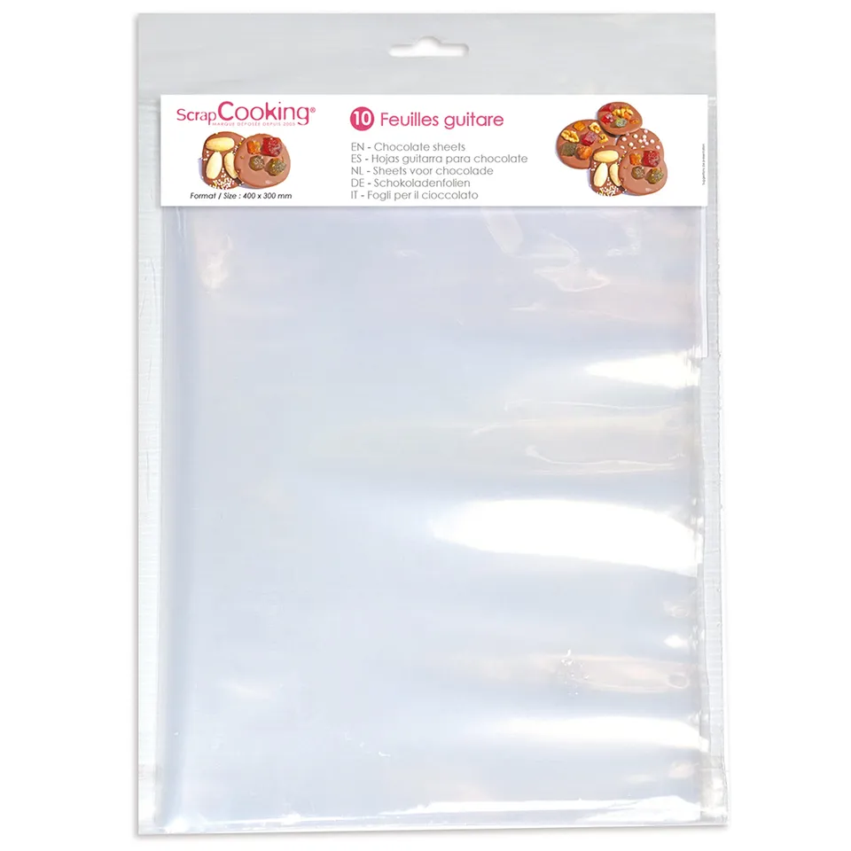 scrapcooking-feuille-guitare-chocolat-30x40-lot-10 image 1