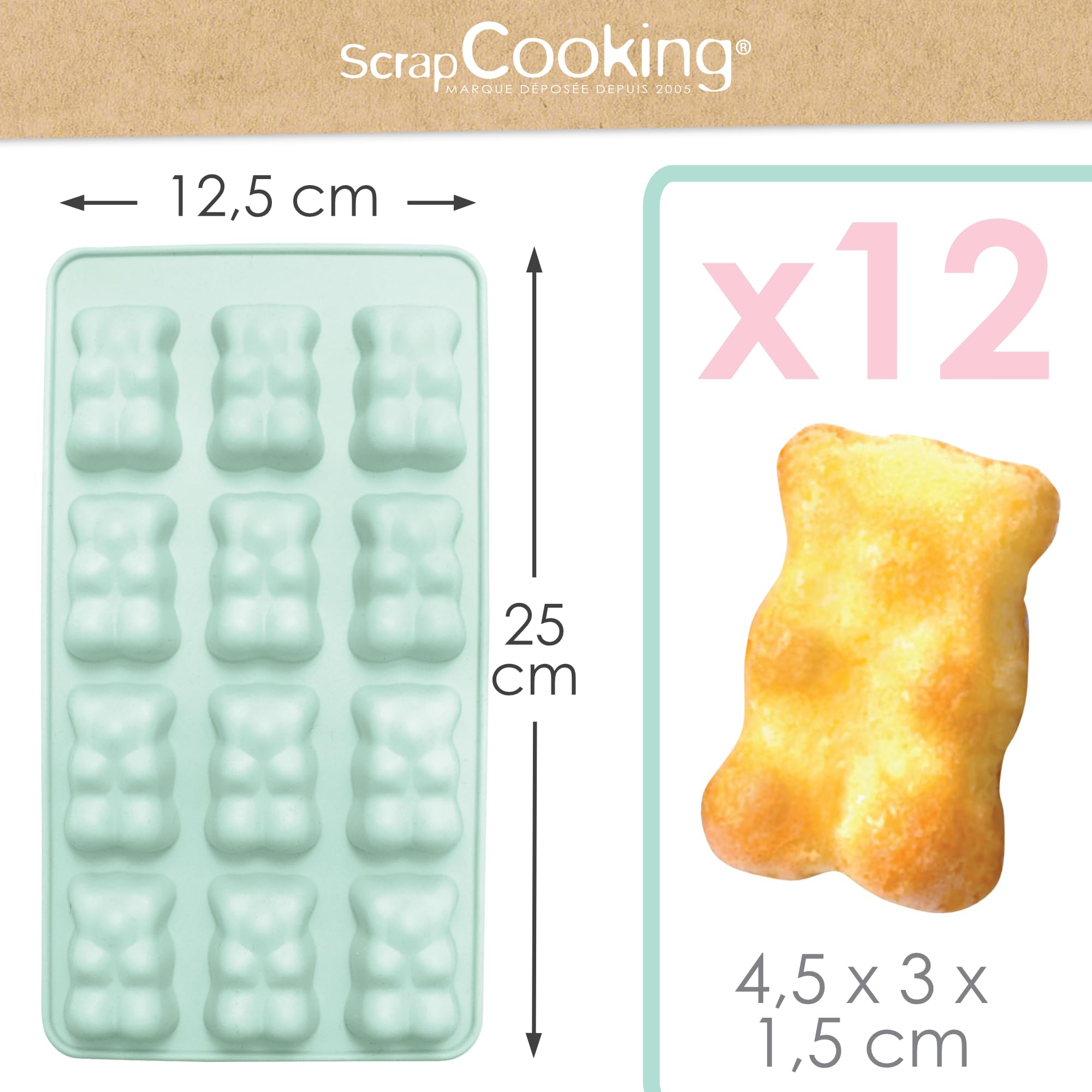 scrapcooking-moules-6723-moule-silicone-oursons-12-vert-d-eau image 3