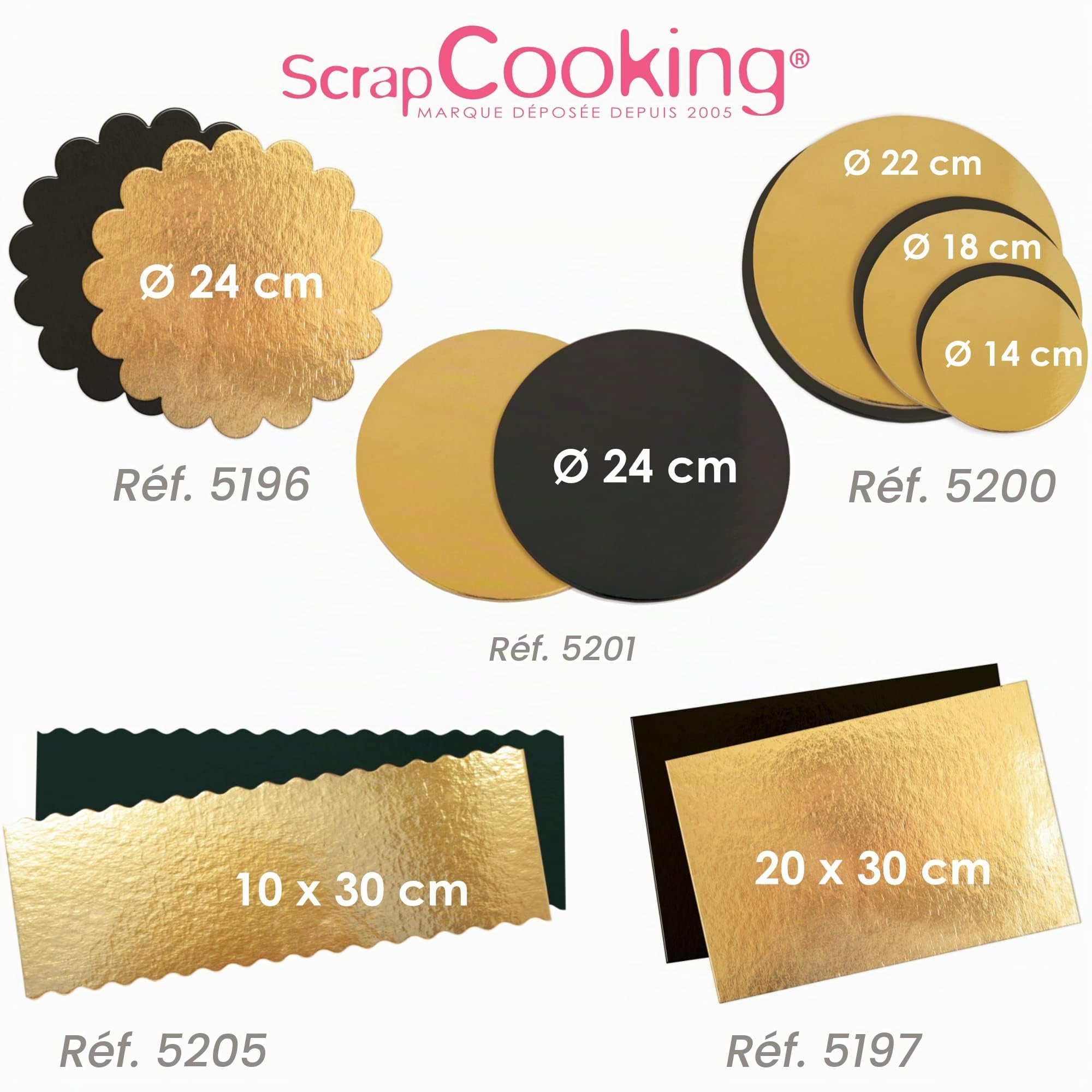 scrapcooking-mat-riel-5205-support-b-che-30x10-cm-dor-noir-x5 image 8