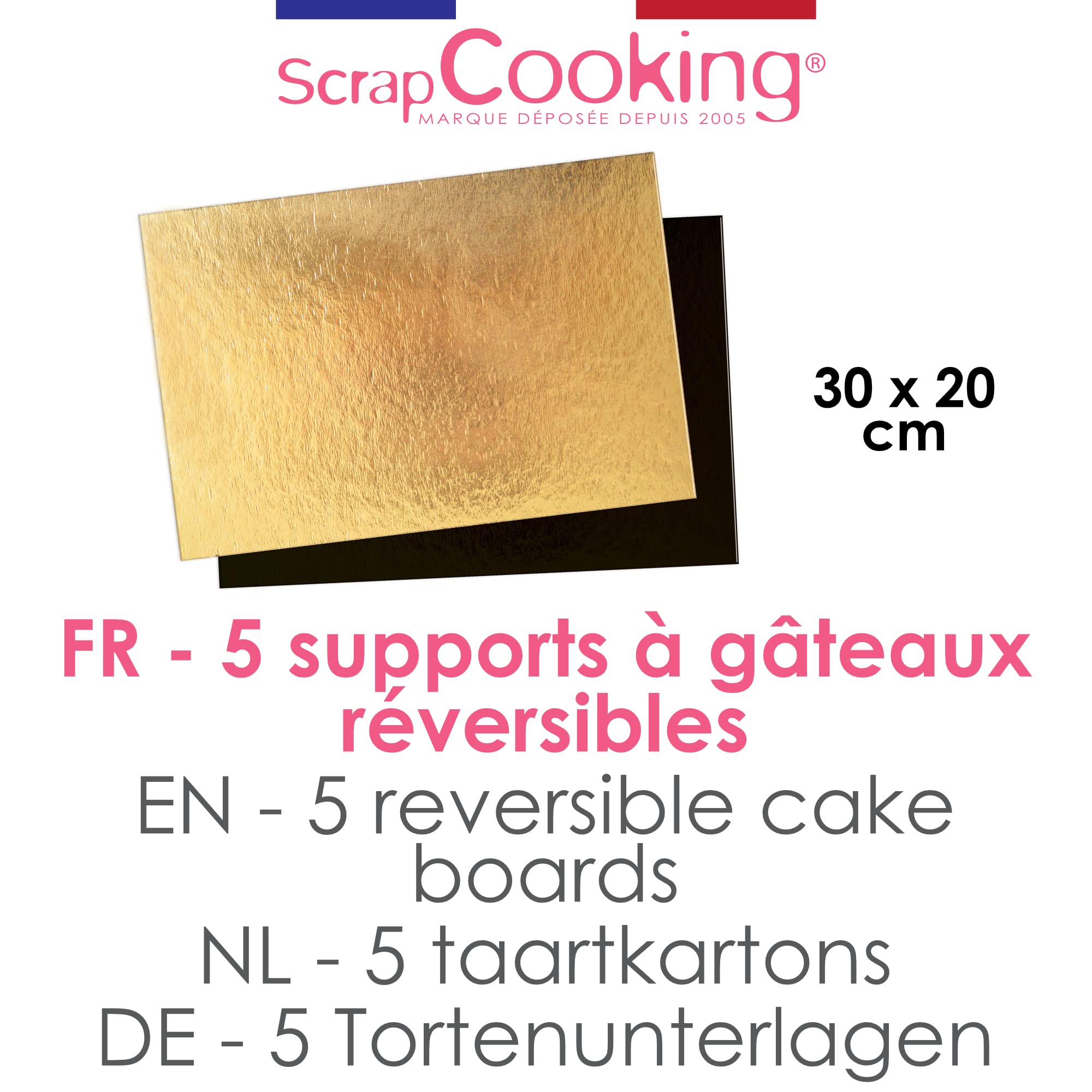 scrapcooking-mat-riel-5197-support-g-teau-30x20-cm-dor-noir-x5 image 2